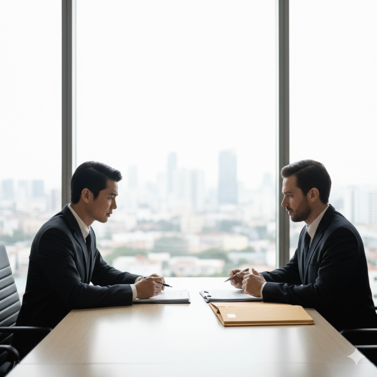 صورة محامي مصري متخصص يوضح الفروق القانونية ومخاطر المسؤولية في المنشأة الفردية لعميل يبحث عن تأسيس شركة.